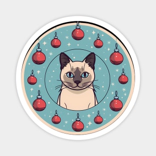 Siamese Cat Xmas Ornament, Love Cats Magnet